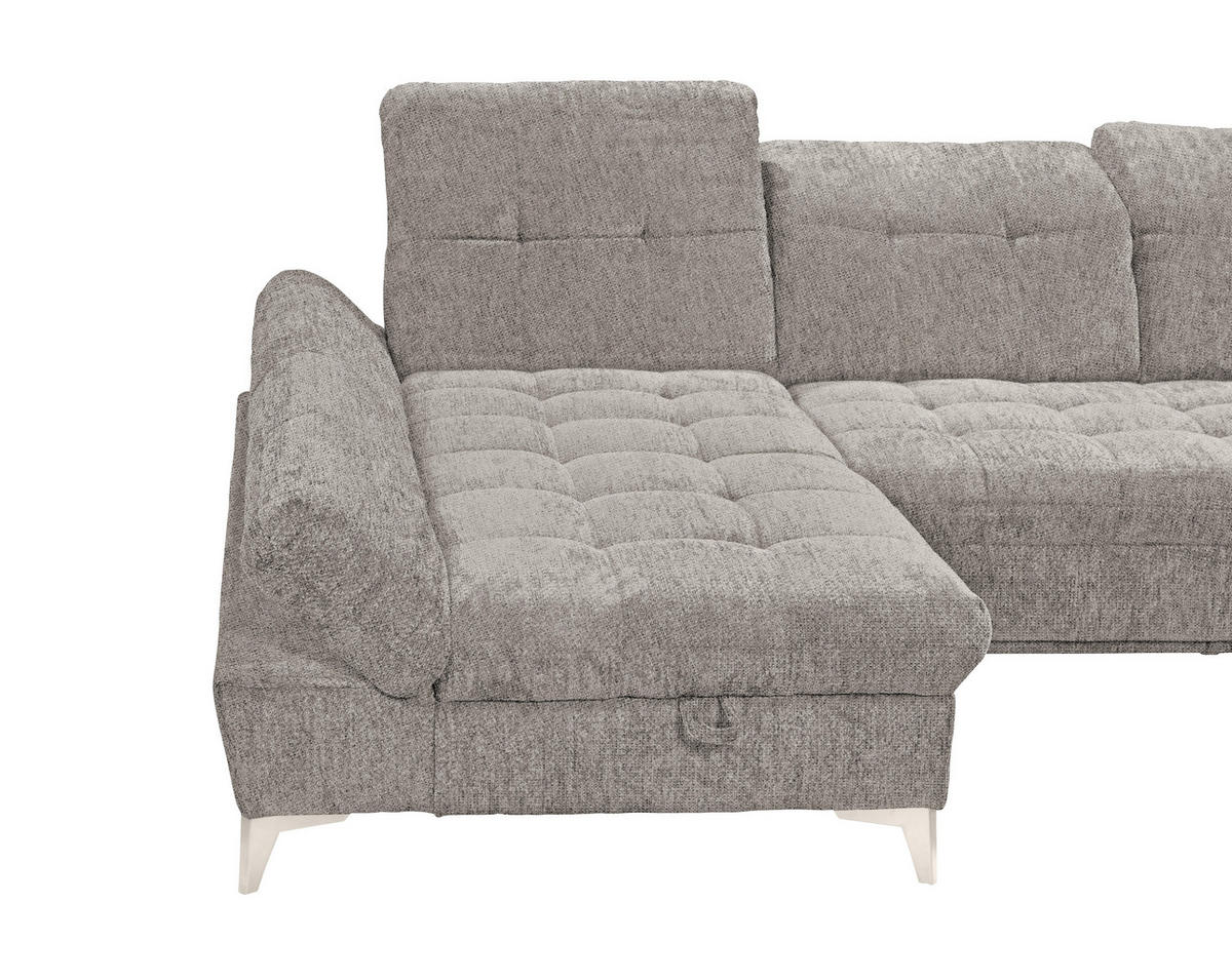 WOHNLANDSCHAFT MERCY Taupe Mikrovelours  - Taupe/Kaschmir, MODERN, Kunststoff/Textil (169/348/245cm) - MID.YOU