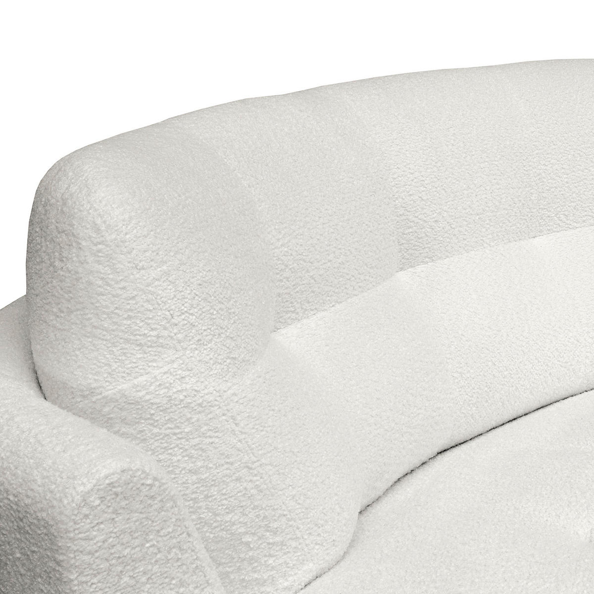 ECKSOFA in Bouclé Hellgrau  - Weiss/Hellgrau, Design, Kunststoff/Textil (300/113cm) - Livetastic
