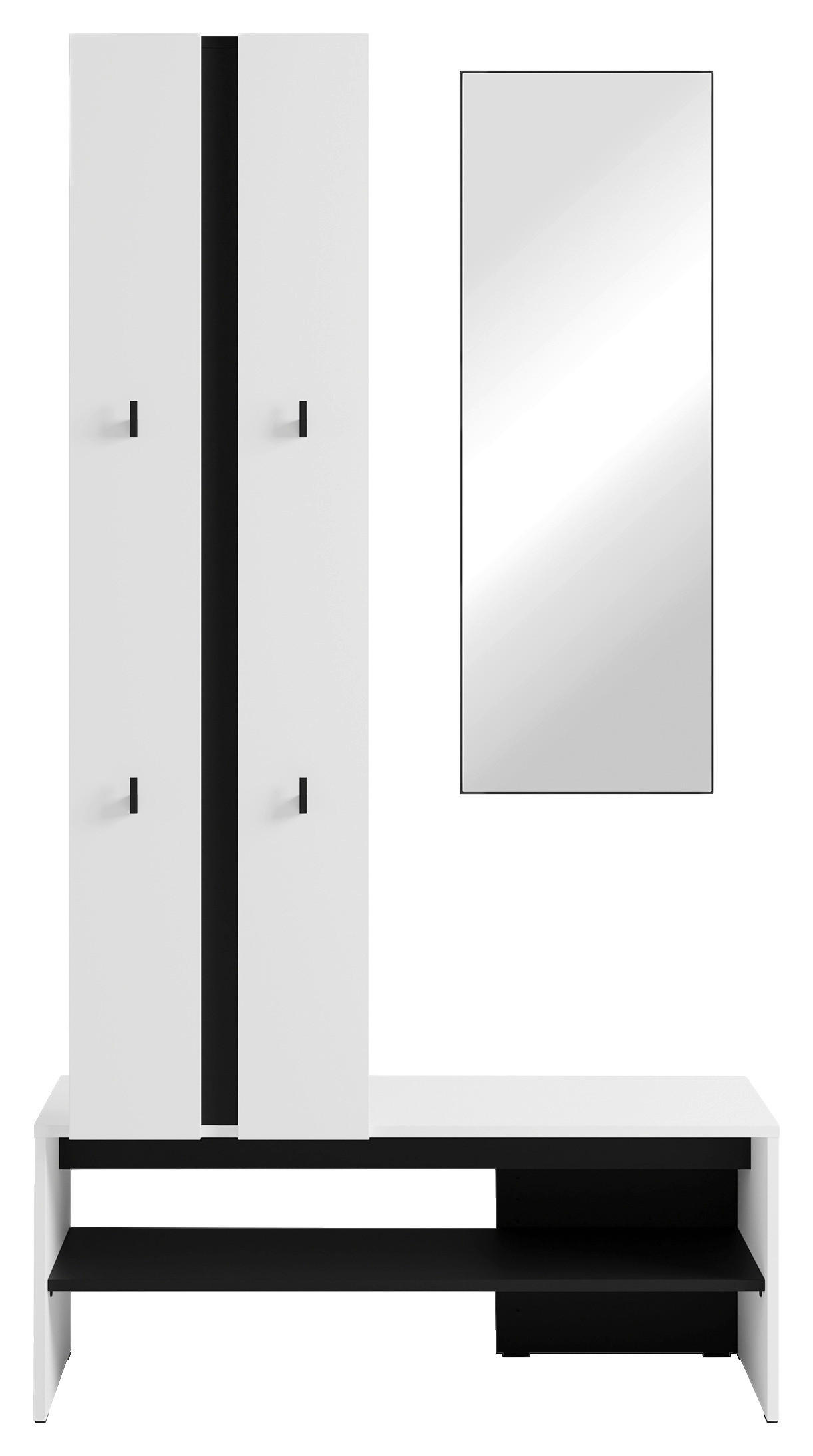 GARDEROBE  in 100/186/40 cm  - Schwarz/Weiß, Design, Holzwerkstoff (100/186/40cm) - MID.YOU