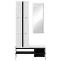 GARDEROBE  in 100/186/40 cm  - Schwarz/Weiß, Design, Holzwerkstoff (100/186/40cm) - MID.YOU