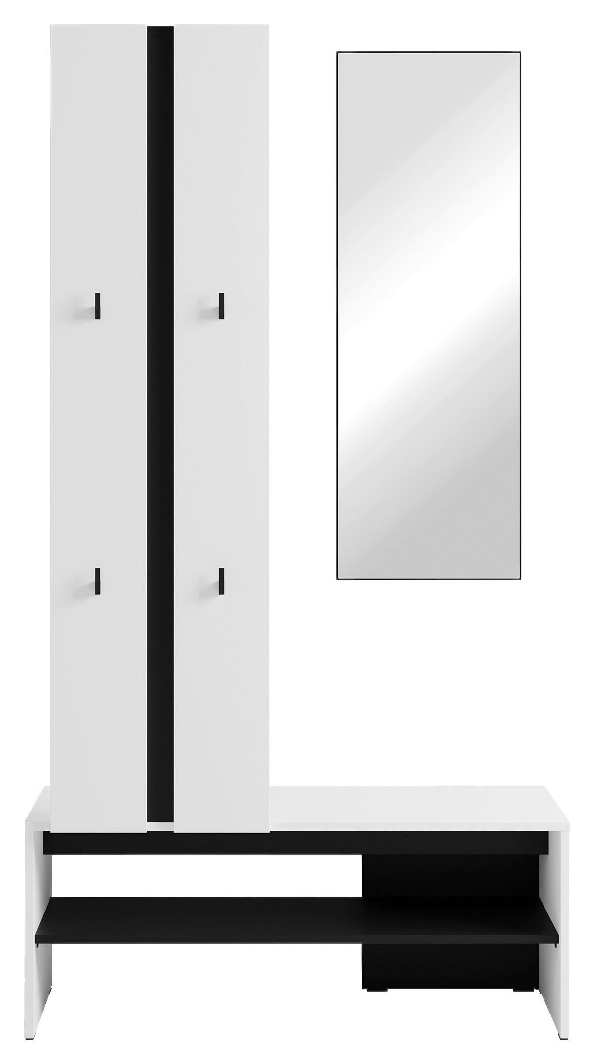 GARDEROBE  in 100/186/40 cm  - Schwarz/Weiß, Design, Holzwerkstoff (100/186/40cm) - MID.YOU