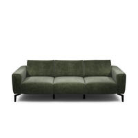 3-SITZER-SOFA Samt Waldgrün  - Waldgrün/Schwarz, Design, Textil/Metall (250/86/86-94cm) - SENSOO