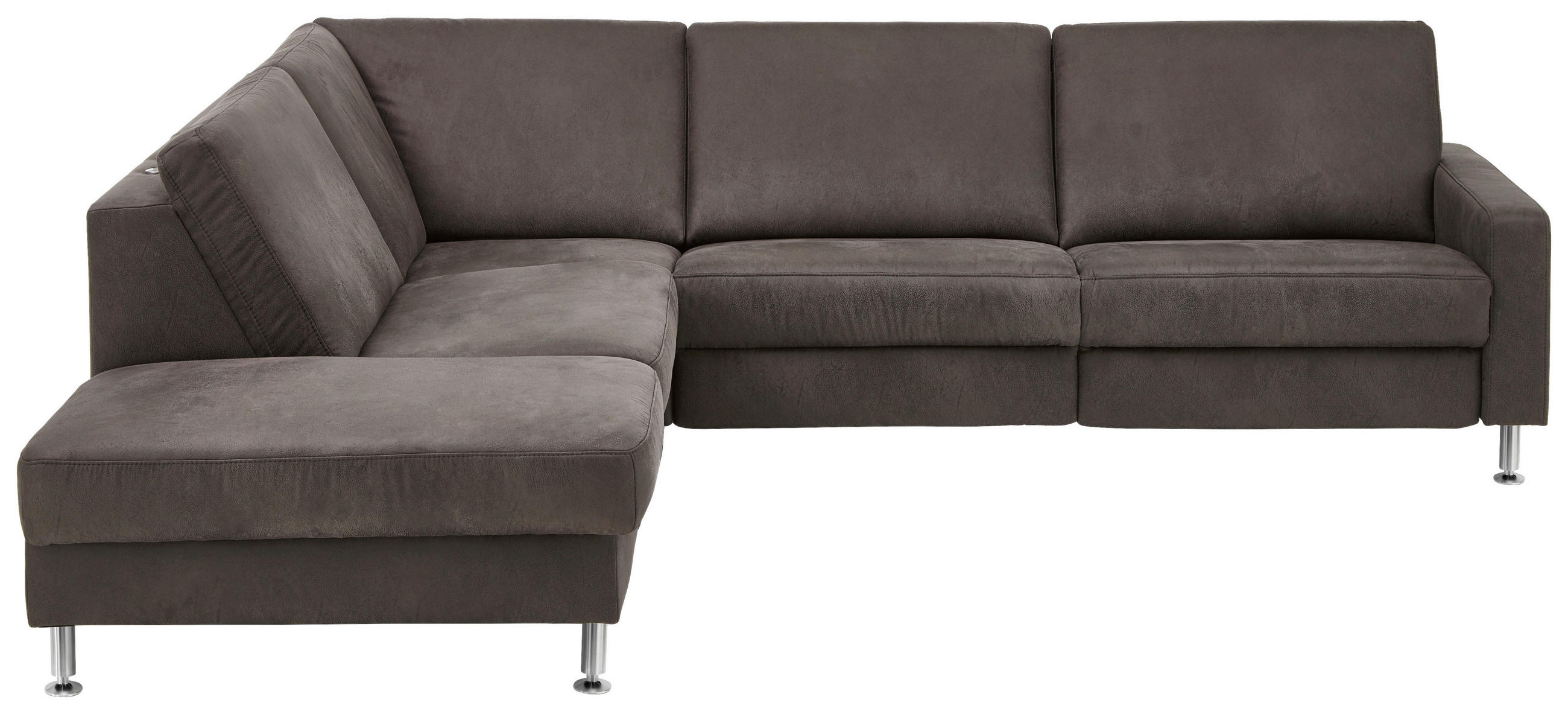 HÖRNSOFFA i mikrofiber antracit  - aluminiumfärg/antracit, Design, metall/textil (242/275cm) - Dieter Knoll
