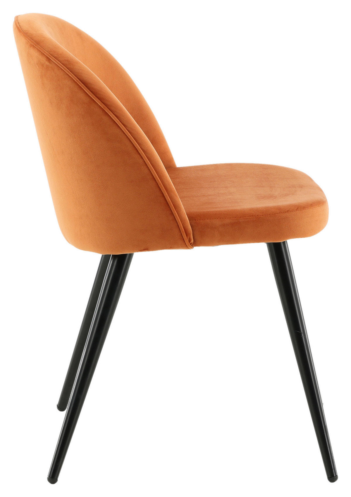 STUHL-SET 2 Stück  in Stahl Velours Metall, Textil  - Schwarz/Orange, Design, Textil/Metall (57/76.5/50cm) - Livetastic