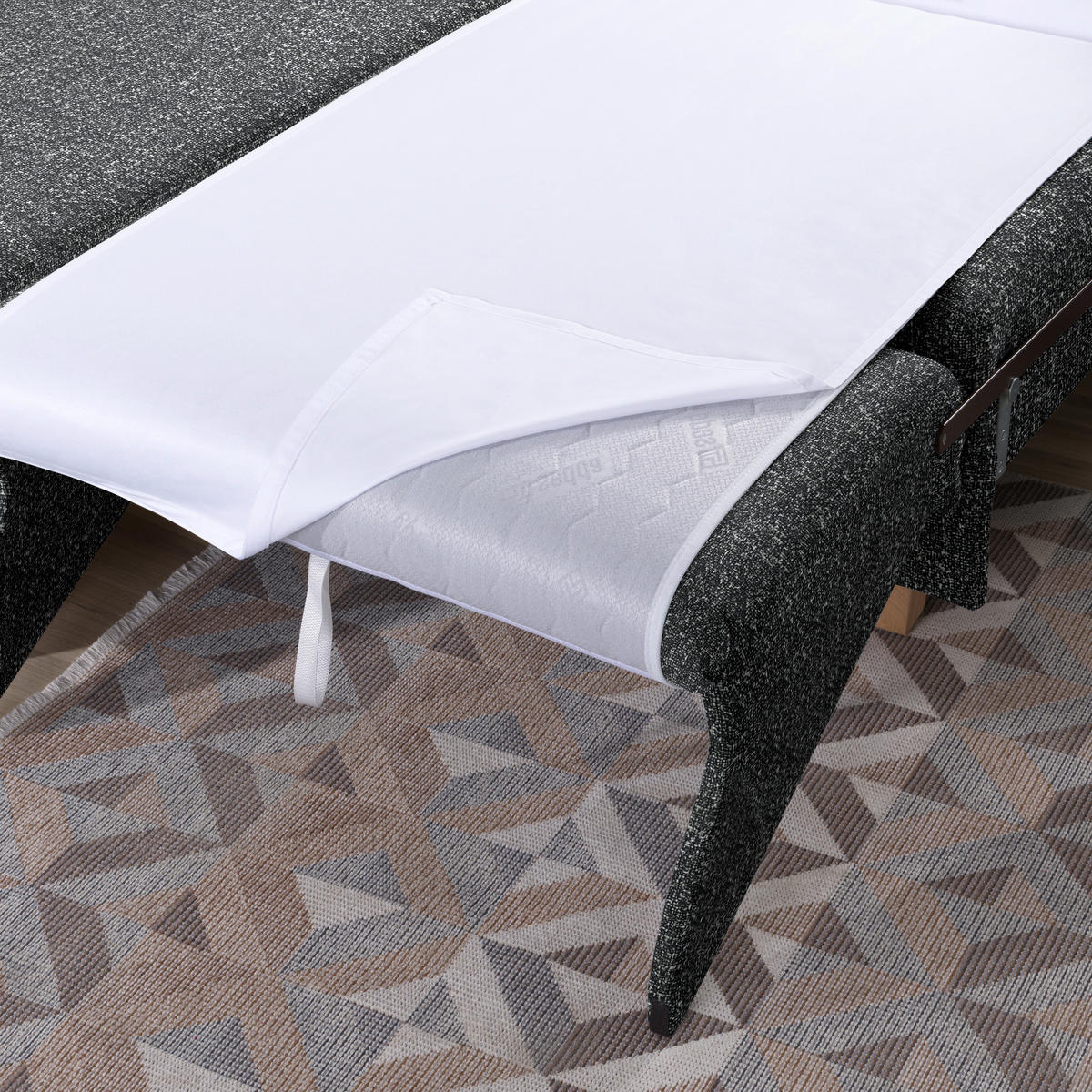 ECKSOFA  in Mikrovelours Anthrazit  203/261 cm  - Eichefarben/Anthrazit, KONVENTIONELL, Holz/Textil (203/261cm) - Sedda