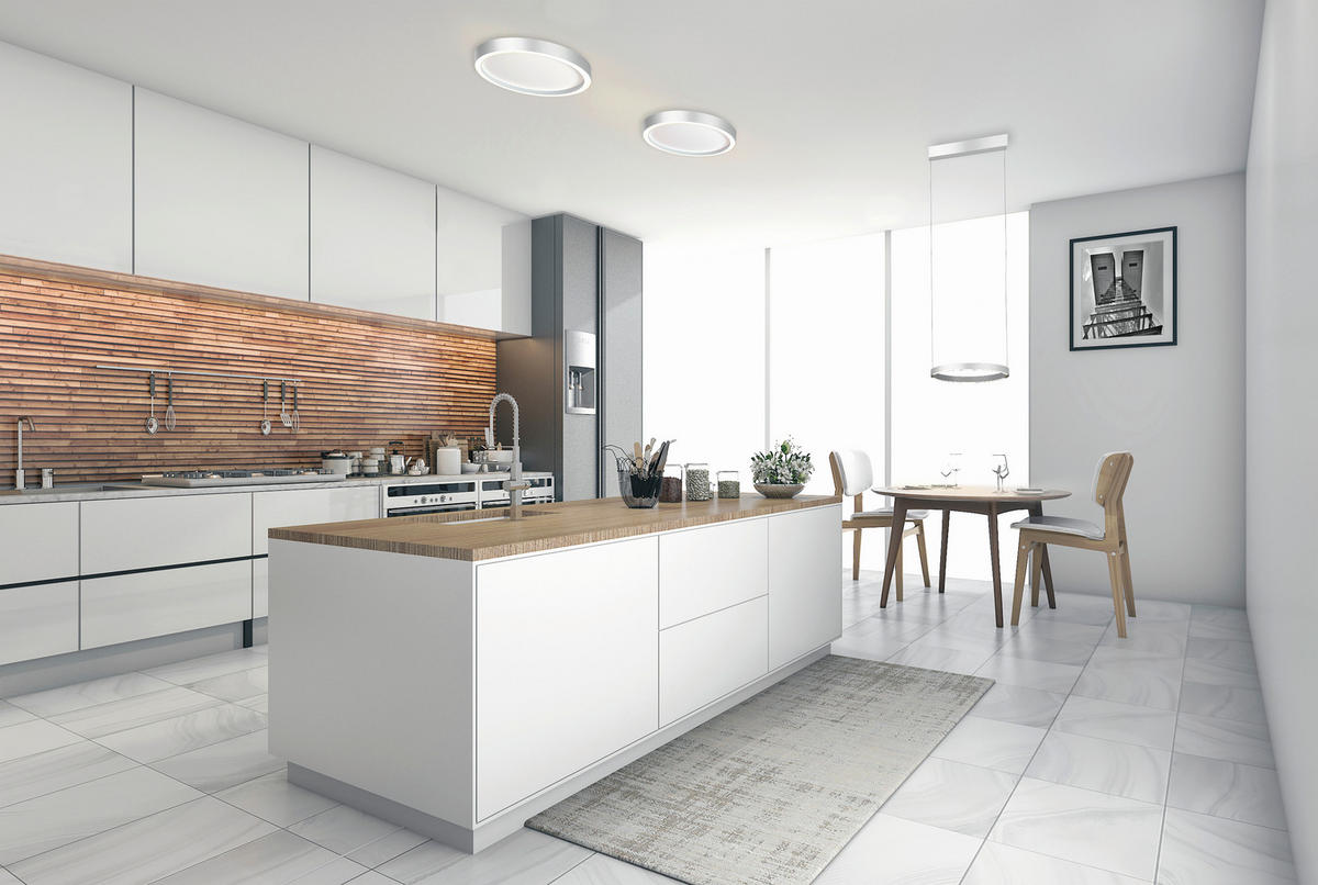 LED-DECKENLEUCHTE Aura  Smart 40/4 cm   - Weiß, Basics, Metall (40/4cm) - BOPP