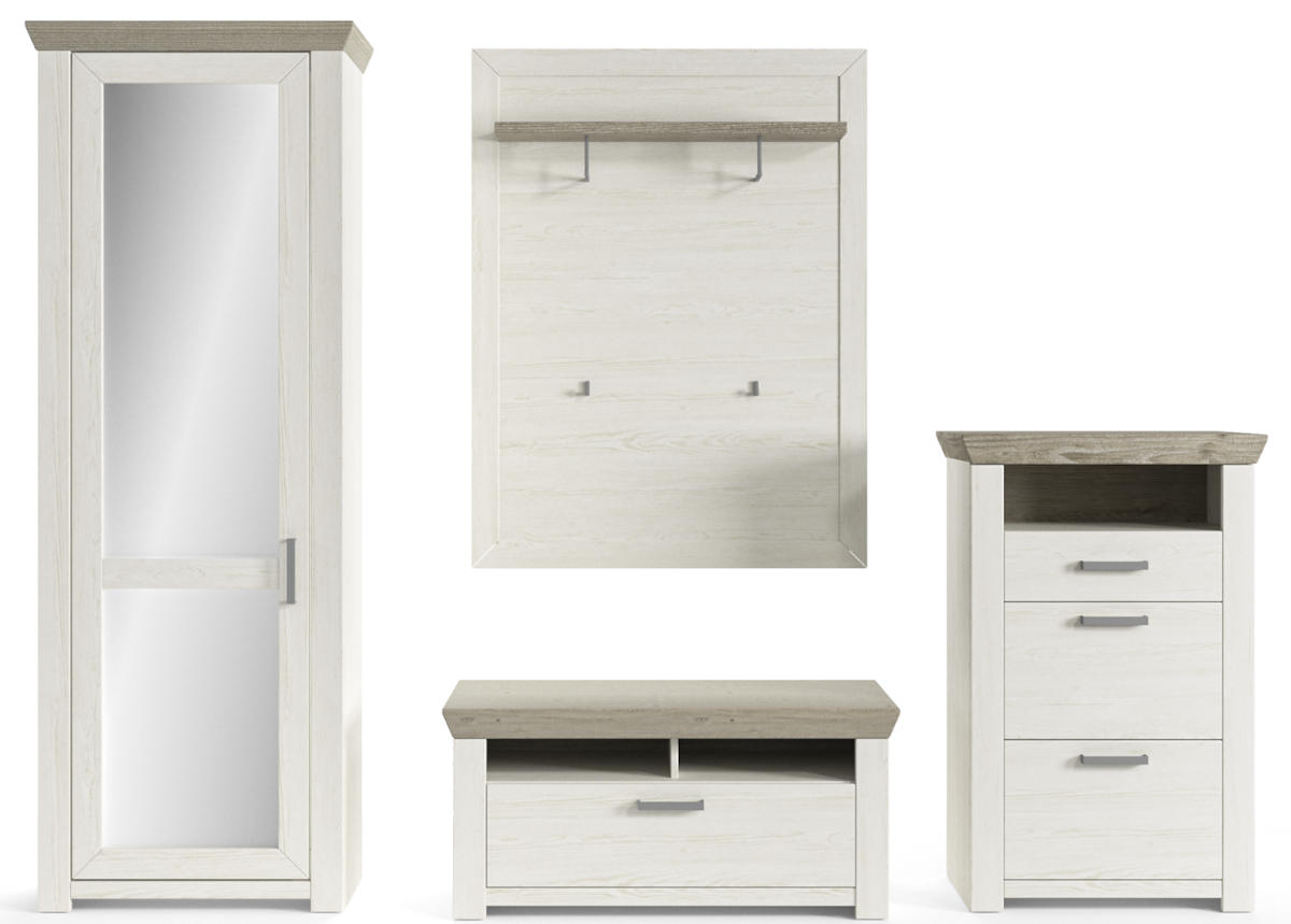 GARDEROBE 4-teilig in 275/206,6/51,2 cm - Eichefarben/Pinienfarben, Basics, Holzwerkstoff (275/206,6/51,2cm) - SetOne by Musterring
