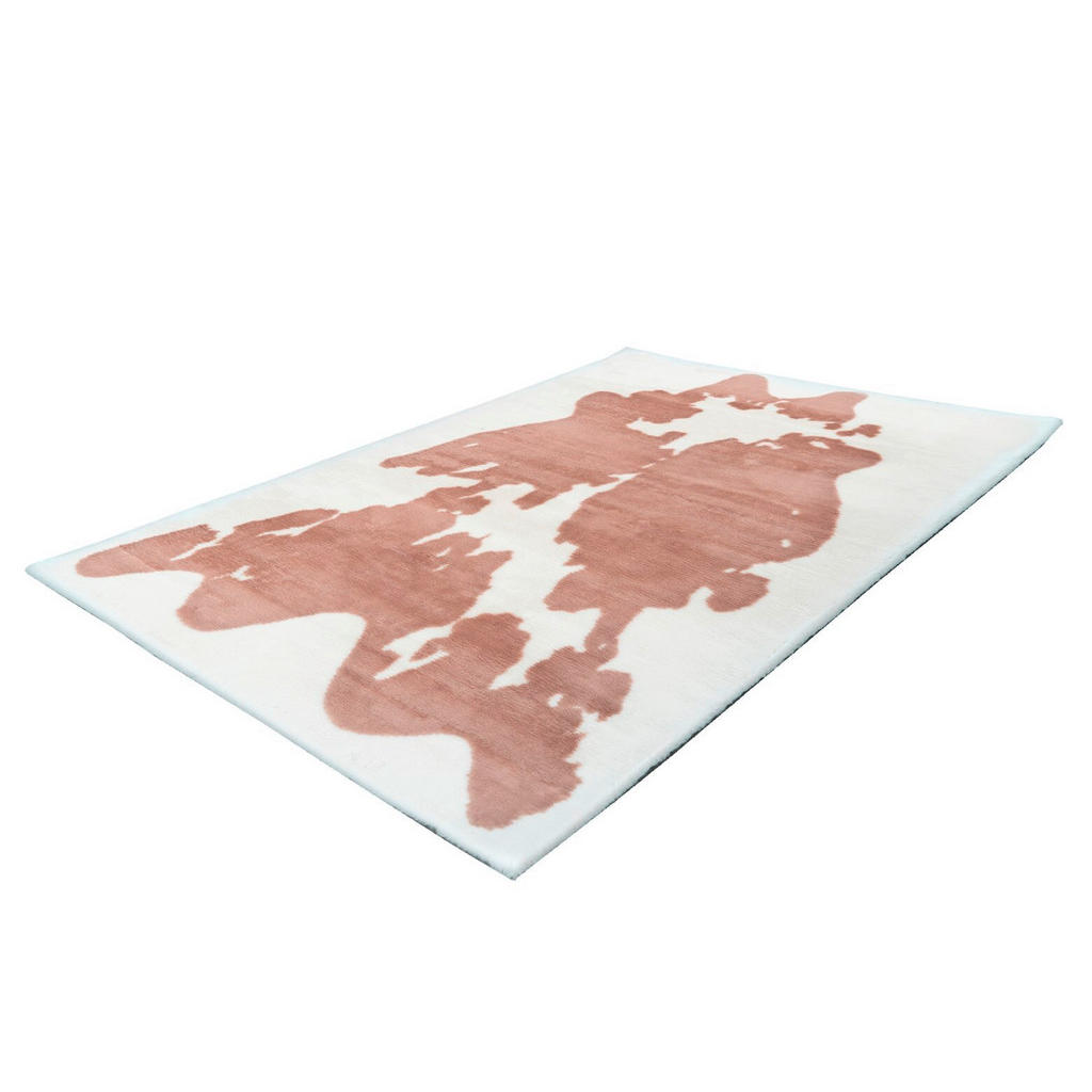 Thumbnail - Kayoom Hochflorteppich Rabbit Animal Taupe / Weiß, Weiß, Taupe, Textil, Animalprint, rechteckig, 160x230 cm, pflegeleich...