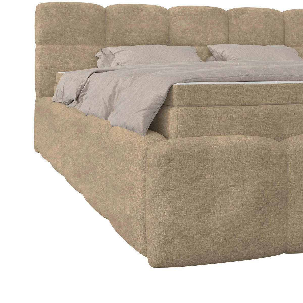 POLSTERBETT 160/200 cm,  in Braun, Matratze, Bettkasten, H3 = fest  - Schwarz/Braun, Trend, Kunststoff/Textil (160/200cm)