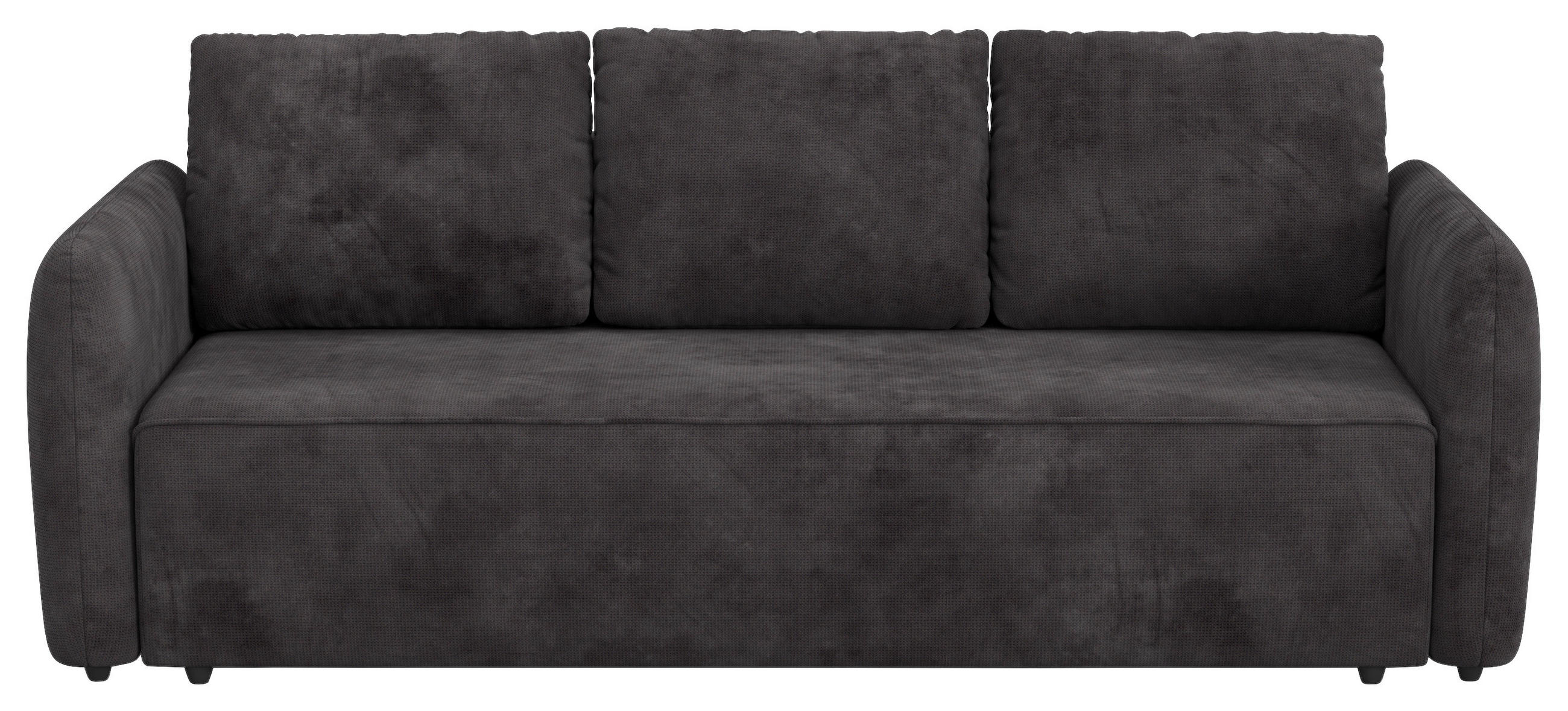 SCHLAFSOFA Chenille Schwarz  - Schwarz, Trend, Kunststoff/Textil (222/89/102cm) - MID.YOU