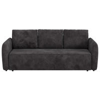 SCHLAFSOFA Chenille Schwarz  - Schwarz, Trend, Kunststoff/Textil (222/89/102cm) - MID.YOU