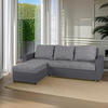 ECKSOFA Grau Lederlook, Webstoff  - Schwarz/Grau, Design, Kunststoff/Textil (147/228cm) - P & B