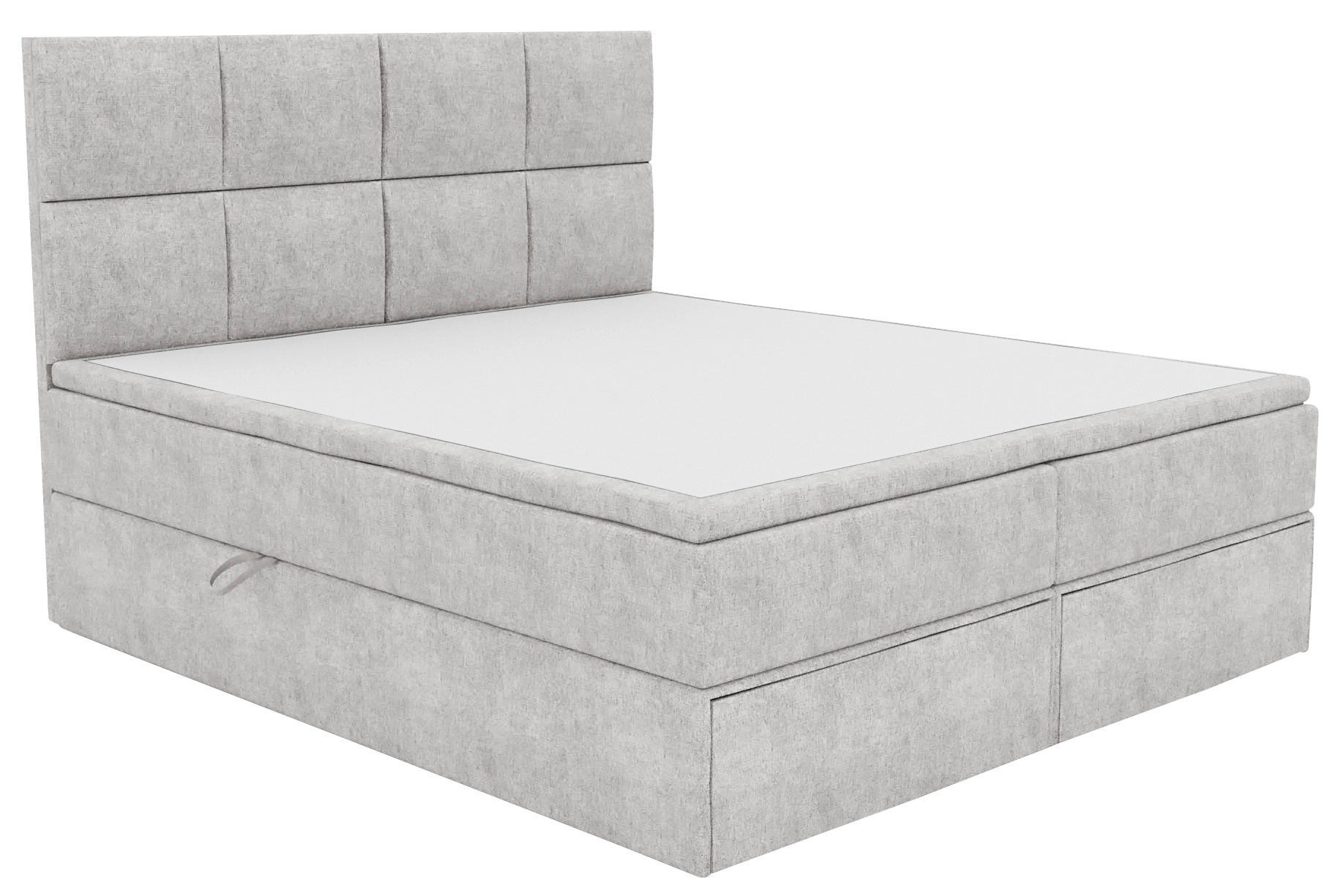 BOXBETT 140/200 cm,  in Weiß, Bettkasten, Topper, Matratzen, Bettschubladen, H3 = fest  - Schwarz/Weiß, KONVENTIONELL, Kunststoff/Textil (140/200cm) - Boxxx