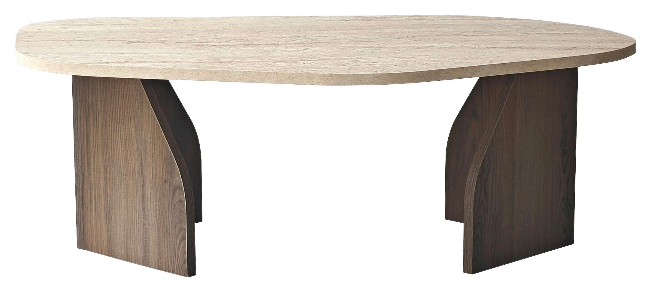 Mid.you Couchtisch Beige, Walnuss 100x35x60 cm