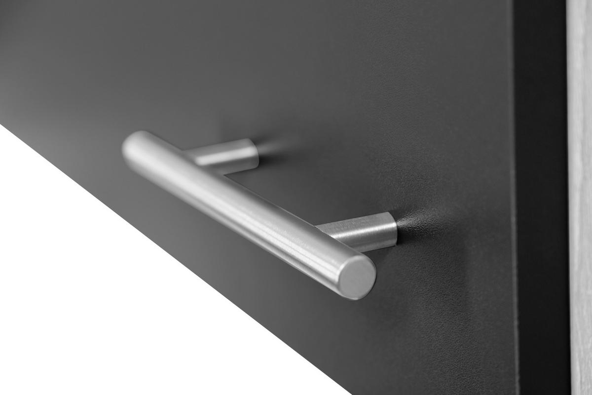 MINIKÜCHE 100 cm   in Schwarz, Eichefarben  - Eichefarben/Silberfarben, Basics, Holzwerkstoff/Metall (100cm) - Respekta