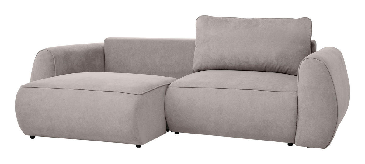 SCHLAFSOFA Chenille Cappuccino  inkl. Zierkissen, Rückenkissen, Bettkasten, Schlaffunktion, Rücken echt, Liegefläche im Originalstoff  - Schwarz/Cappuccino, KONVENTIONELL, Kunststoff/Textil (257/96/110cm) - Milino