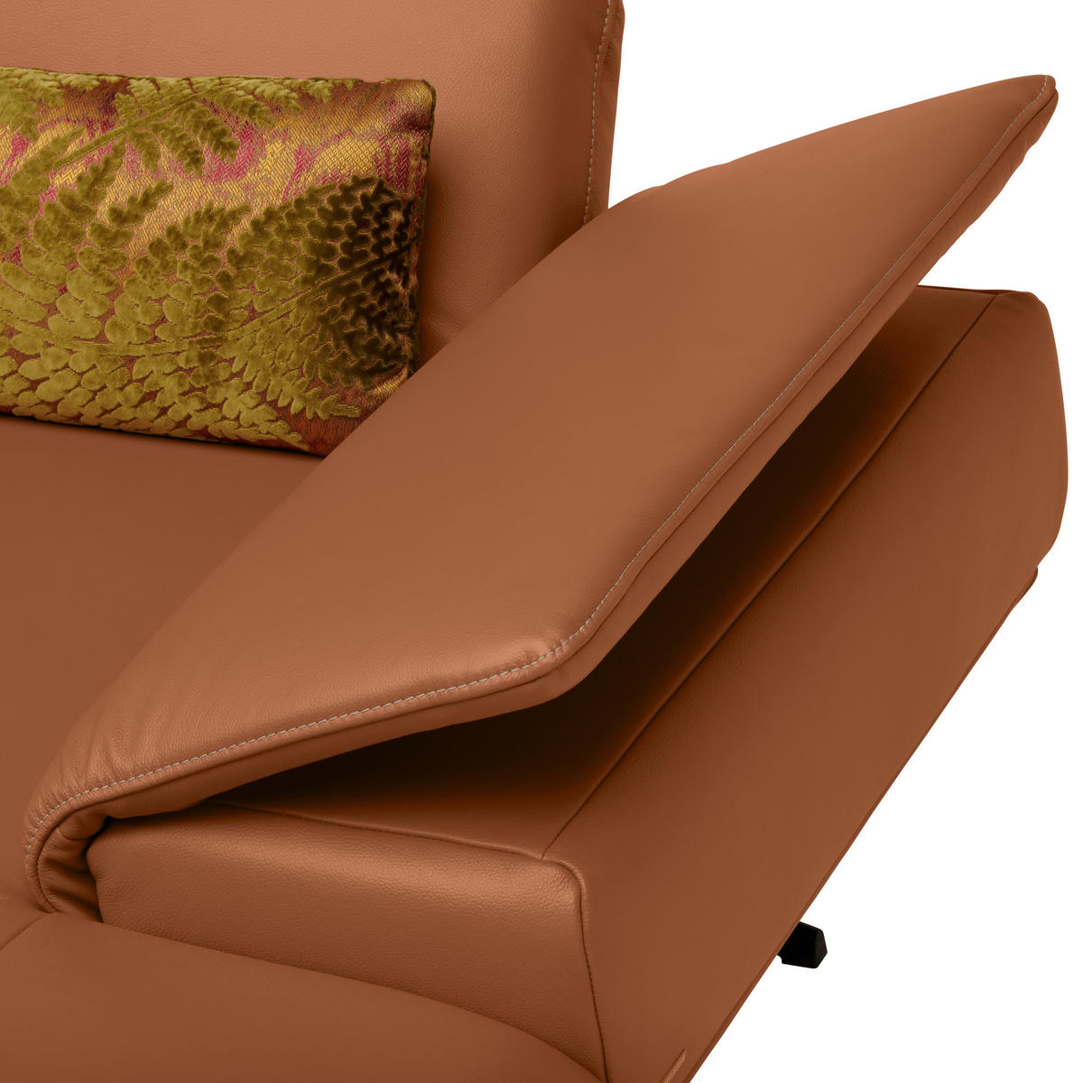 ECKSOFA in Echtleder Cognac  239/152 cm  - Cognac/Beige, Design, Leder/Metall (239/152cm) - Koinor