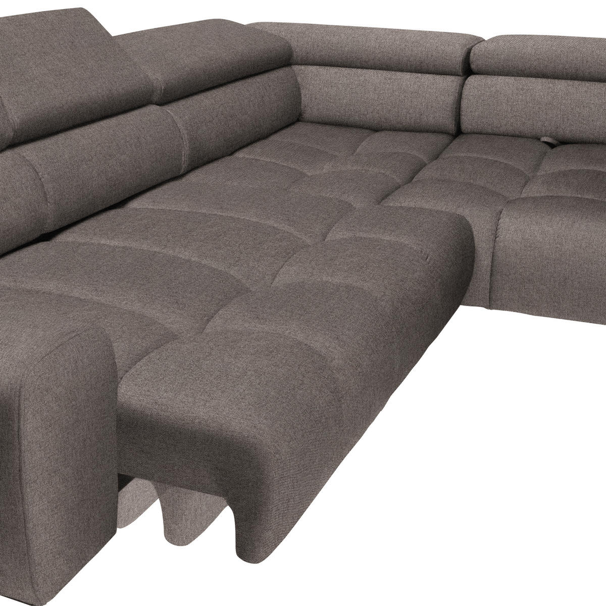 ECKSOFA in Webstoff Greige  - Currygelb/Greige, Design, Textil/Metall (300/216cm) - Welnova