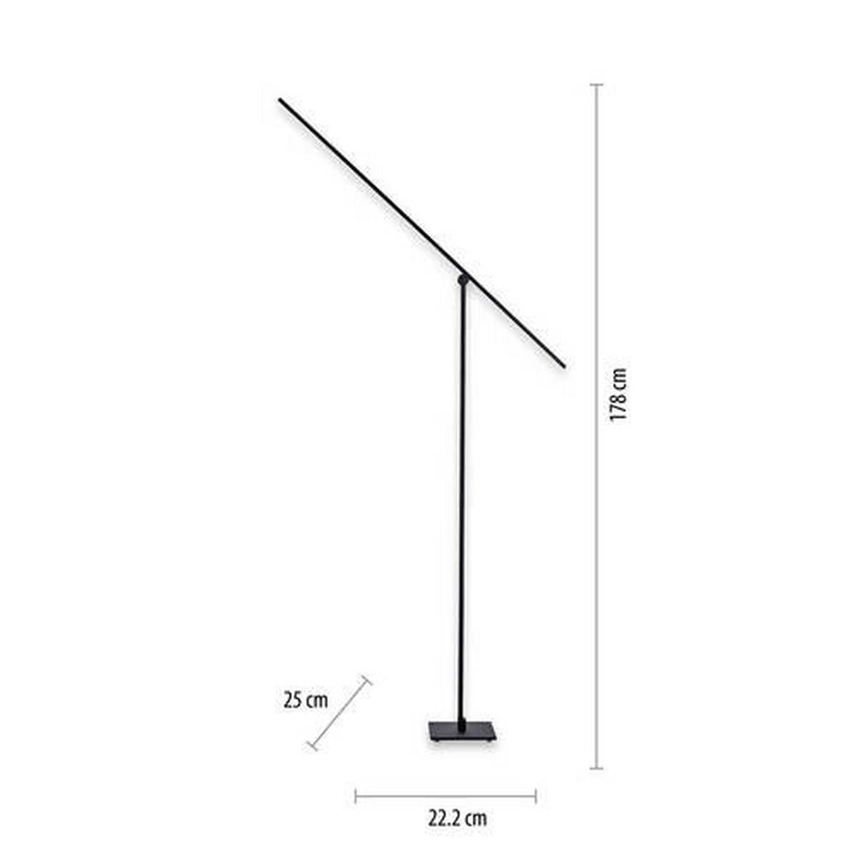 LED SVJETILJKA PODNA PURE-GRAFO  - crna, Lifestyle, metal/plastika (25/20,2/178cm)