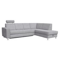 SEDEŽNA GARNITURA, gladka tkanina siva  - barve kroma/siva, Design, tekstil (256/198cm) - Xora