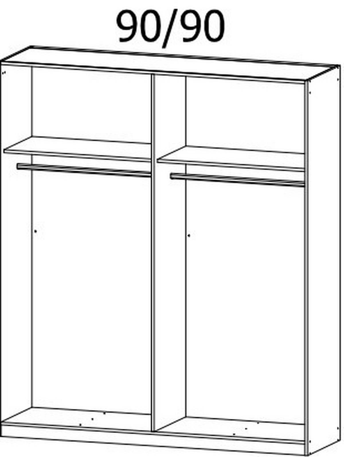 DREHTÜRENSCHRANK in Weiss, Schwarz  - Weiss/Schwarz, Design, Glas/Holzwerkstoff (181/210/54cm) - Boxxx