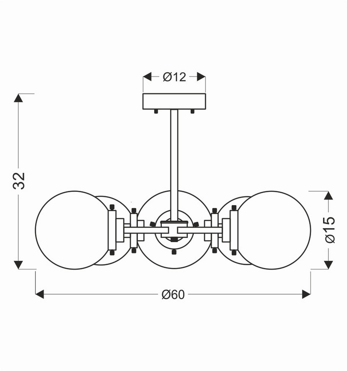 HÄNGELEUCHTE 60/60/40 cm  - Natur, Metall (60/60/40cm)