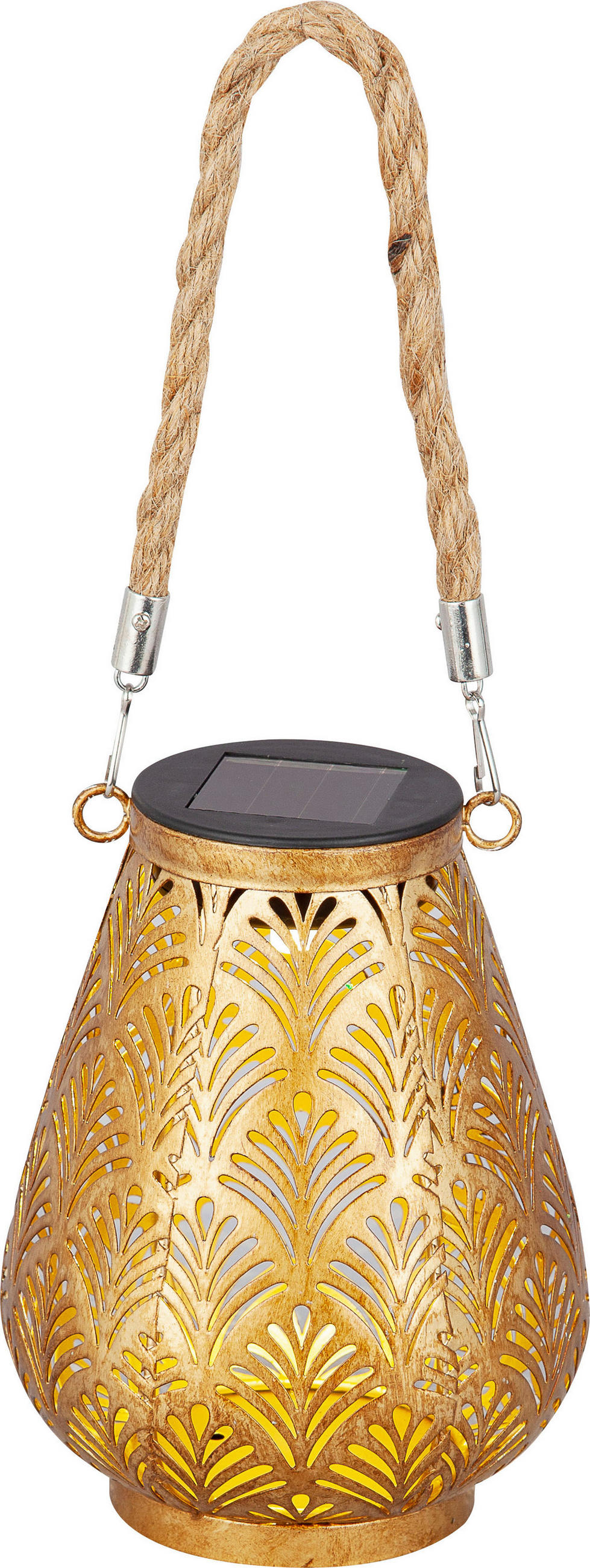 SOLARLEUCHTE - Goldfarben, Design, Kunststoff/Textil (12,5/16cm) - Ambia Garden
