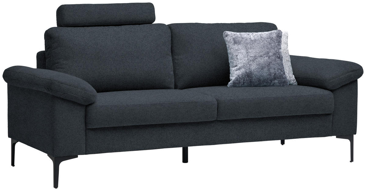 2,5-SITZER in Flachgewebe Anthrazit  - Anthrazit/Schwarz, Design, Textil/Metall (206/86/97cm) - Pure Home Lifestyle