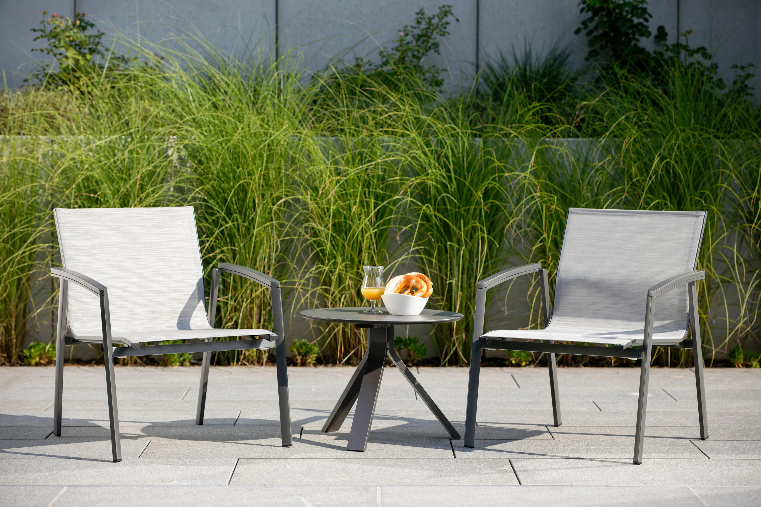 GARTENBEISTELLTISCH 65/65/53 cm Metall, Kunststoff  - Anthrazit/Grau, Design, Kunststoff/Metall (65/65/53cm) - Stern