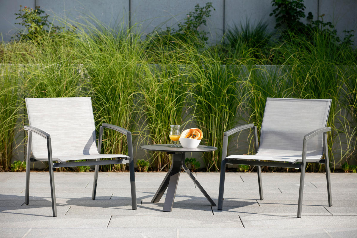 GARTENBEISTELLTISCH 60/60/48 cm Metall, Kunststoff  - Anthrazit/Grau, Design, Kunststoff/Metall (60/60/48cm) - Stern