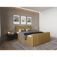 BOXBETT 140/200 cm  Senfgelb  - Senfgelb/Schwarz, Basics, Kunststoff/Textil (140/200cm) - Carryhome