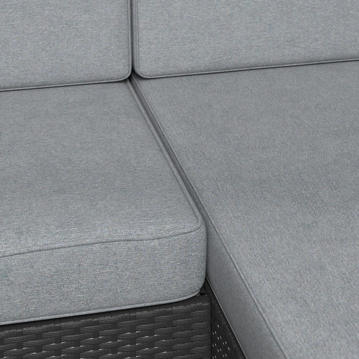 LOUNGEGARNITUR 228/188 cm Stahl  - Schwarz/Grau, KONVENTIONELL, Kunststoff/Textil (228/188cm) - Ambia Garden