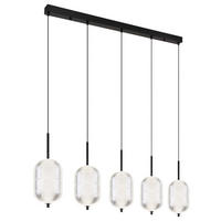 LED-HÄNGELEUCHTE 118/15/120 cm  - Klar/Schwarz, KONVENTIONELL, Kunststoff/Metall (118/15/120cm) - Globo