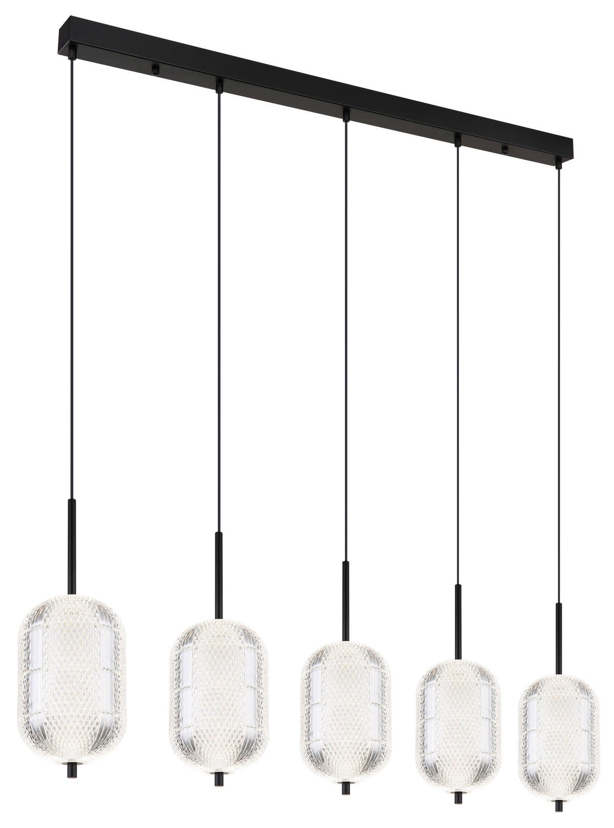LED-HÄNGELEUCHTE 118/15/120 cm  - Klar/Schwarz, KONVENTIONELL, Kunststoff/Metall (118/15/120cm) - Globo
