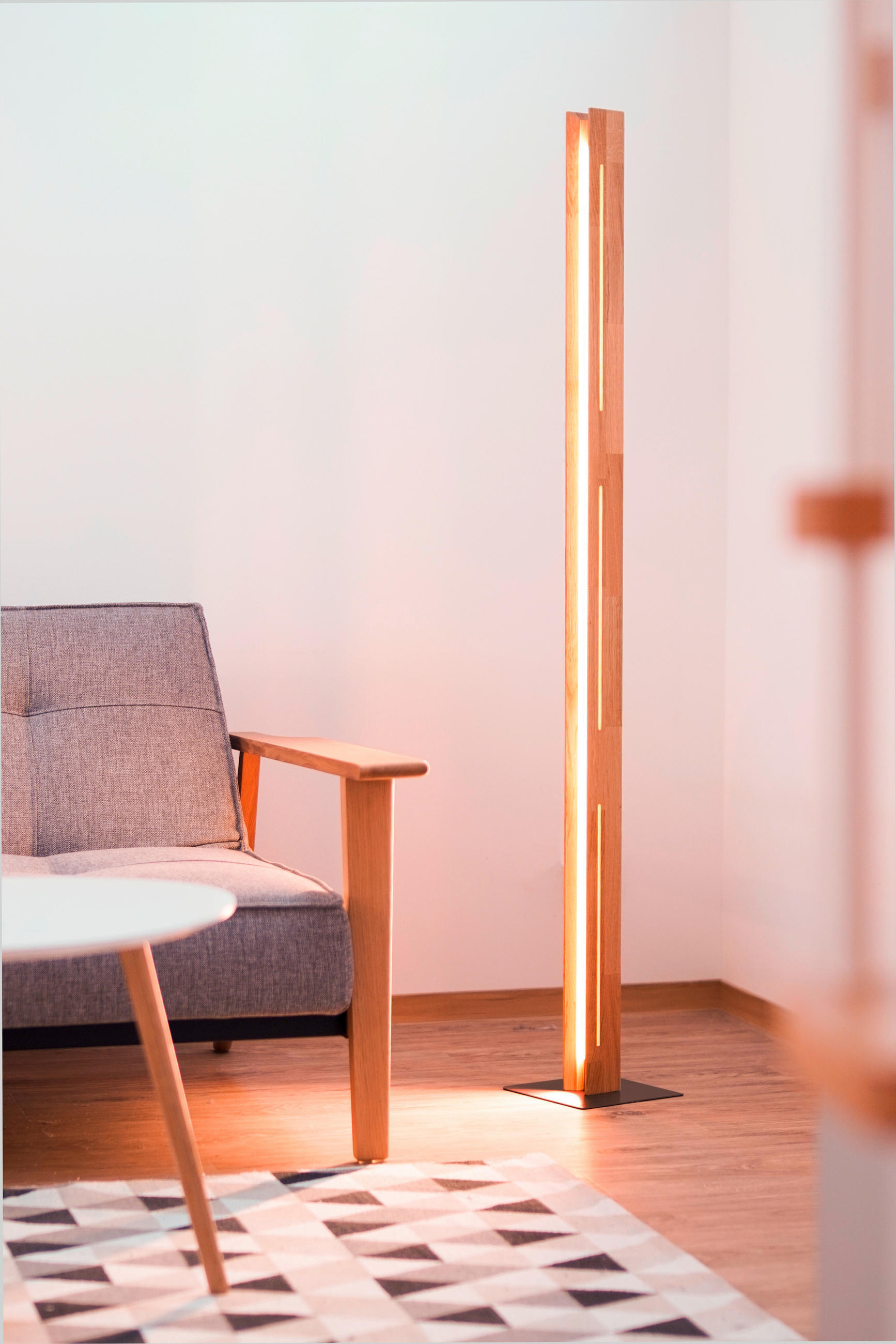 LED-STEHLEUCHTE 21/150/21 cm    - Schwarz, Design, Holz/Metall (21/150/21cm)