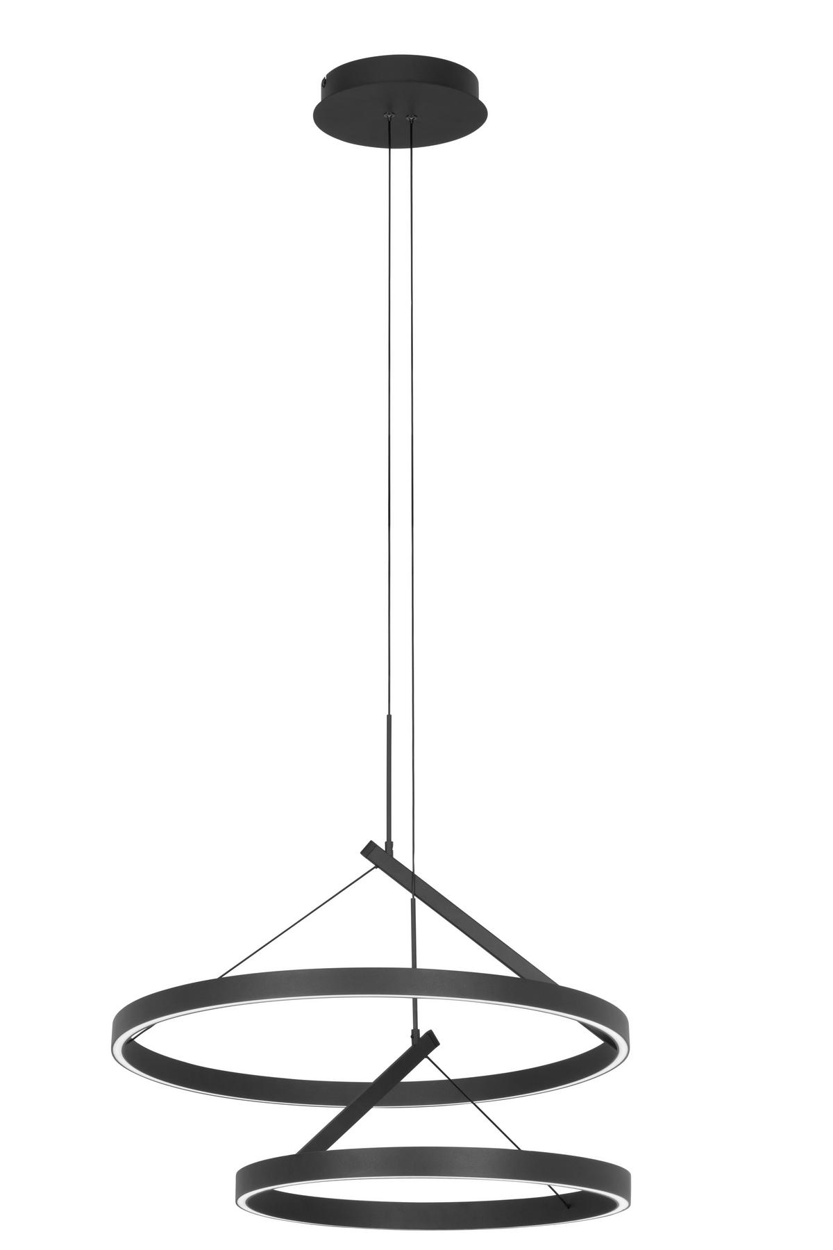 ZÁVESNÉ LED SVIETIDLO, 60/150 cm  - čierna, Design, kov (60/150cm) - Dieter Knoll