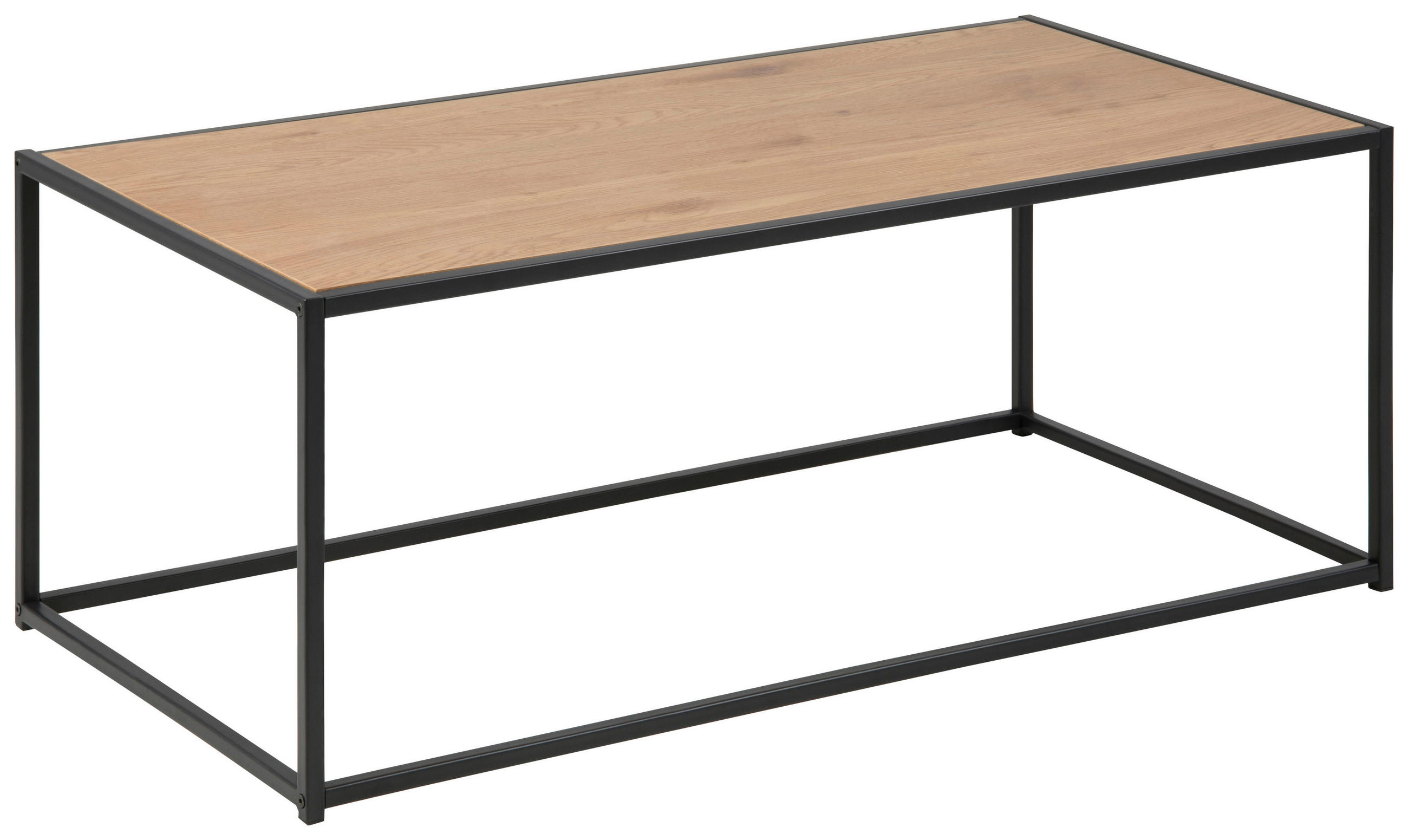 COUCHTISCH rechteckig Eichefarben - Eichefarben/Schwarz, Trend, Metall (100/50/40cm) - MID.YOU
