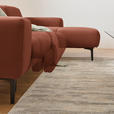 ECKSOFA in Chenille Cognac  311/167 cm  - Cognac/Schwarz, Design, Textil/Metall (311/167cm) - Xora