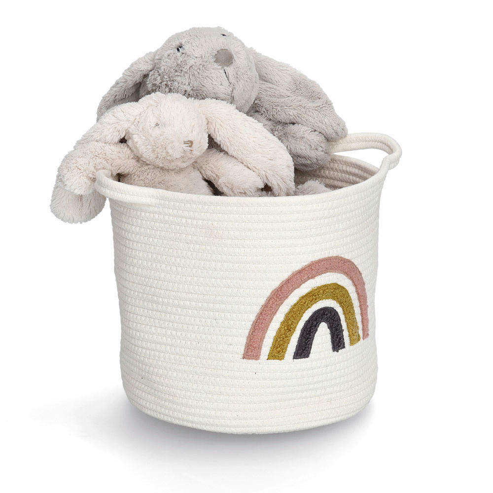 AUFBEWAHRUNGSKÖRBCHEN Rainbow  - Weiß, Basics, Textil (32/32/28cm) - Zeller Present