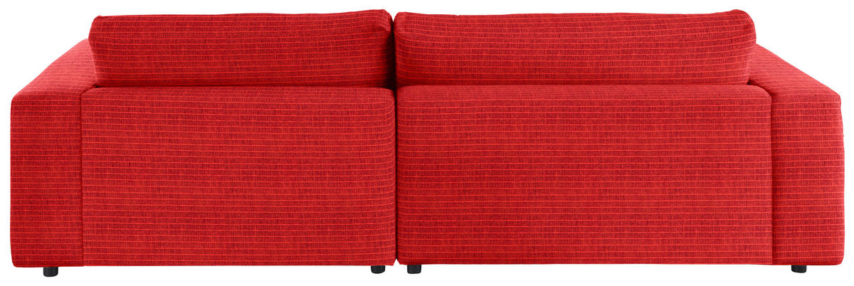 ECKSOFA in Chenille Orange  - Schwarz/Orange, Design, Kunststoff/Textil (270/190cm) - Lomoco