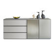 SIDEBOARD 210/90/45 cm  - Taupe/Schwarz, Design, Glas/Holzwerkstoff (210/90/45cm) - Ambiente