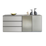 SIDEBOARD 210/90/45 cm  - Taupe/Schwarz, Design, Glas/Holzwerkstoff (210/90/45cm) - Ambiente