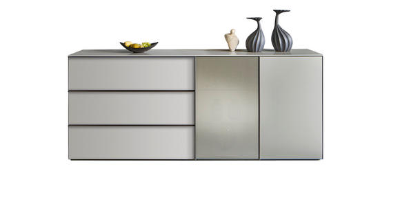 SIDEBOARD 210/90/45 cm  - Taupe/Schwarz, Design, Glas/Holzwerkstoff (210/90/45cm) - Ambiente