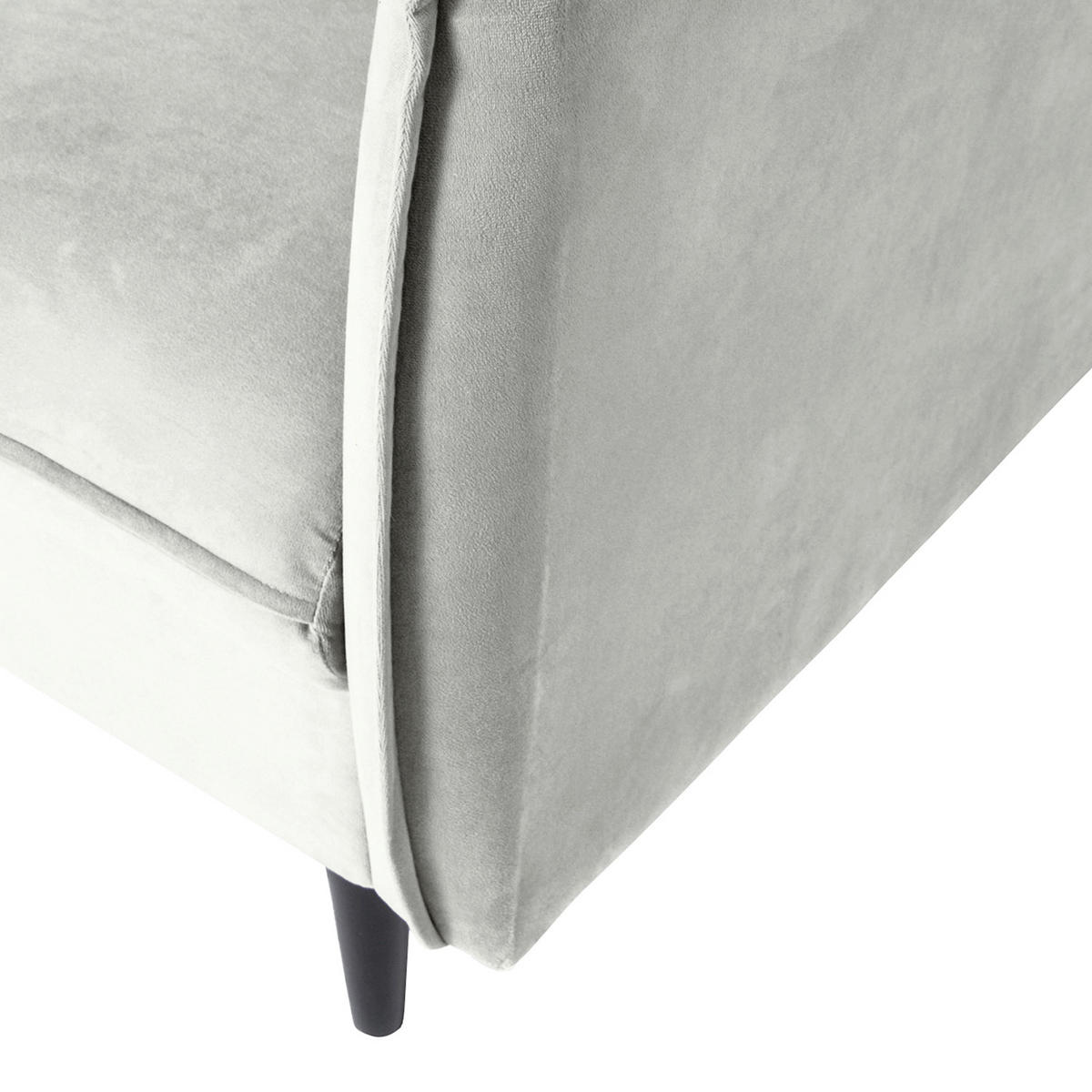 3-SITZER-SOFA JULI in Samt Grau  - Schwarz/Grau, Design, Holz/Textil (203/86/100cm) - P & B