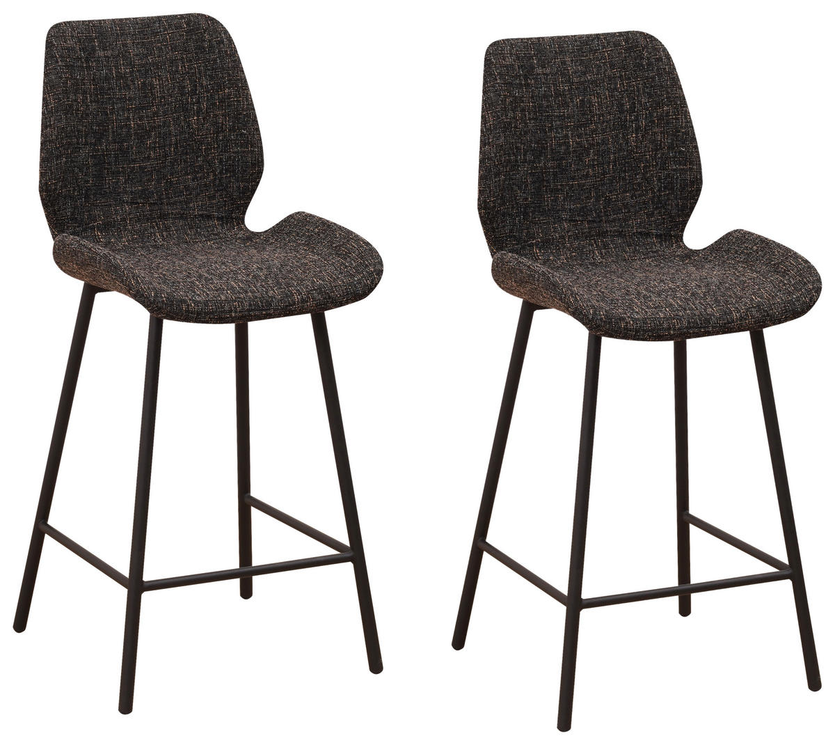 SADA BAROVÝCH STOLIČIEK 2 kus - čierna, Design, kov/textil (47/99/55cm) - MID.YOU