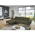 ECKSOFA in Echtleder Grün  180/310 cm  - Schwarz/Grün, Design, Leder/Metall (180/310cm) - Dieter Knoll