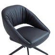 ARMLEHNSTUHL  Sitzfläche 360° drehbar, automatische Rückholfunktion  Echtleder  - Schwarz, Design, Leder/Metall (61/81/66cm) - Dieter Knoll