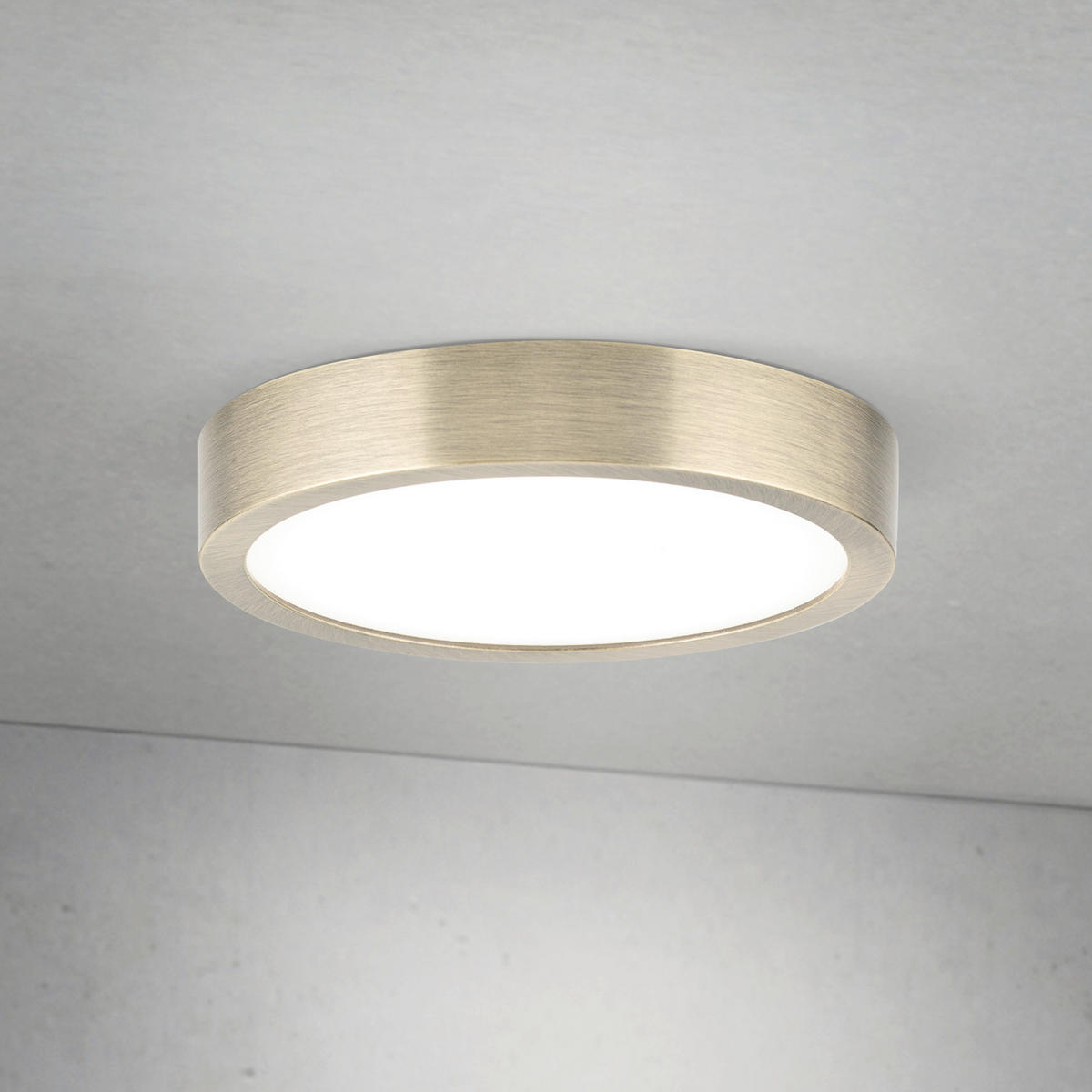 LED-DECKENLEUCHTE Prism 14/2,4 cm   - Bronzefarben, Basics, Glas/Metall (14/2,4cm)