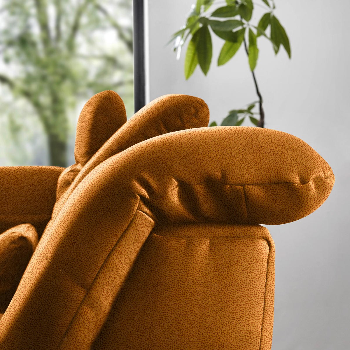 ECKSOFA  in Flachgewebe Currygelb  195/309 cm  - Chromfarben/Currygelb, Design, Textil (195/309cm) - Beldomo Style