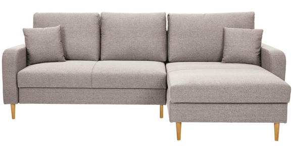 ECKSOFA in Flachgewebe Naturfarben - Eiche Wotan/Naturfarben, KONVENTIONELL, Holz/Textil (255/157cm) - Carryhome